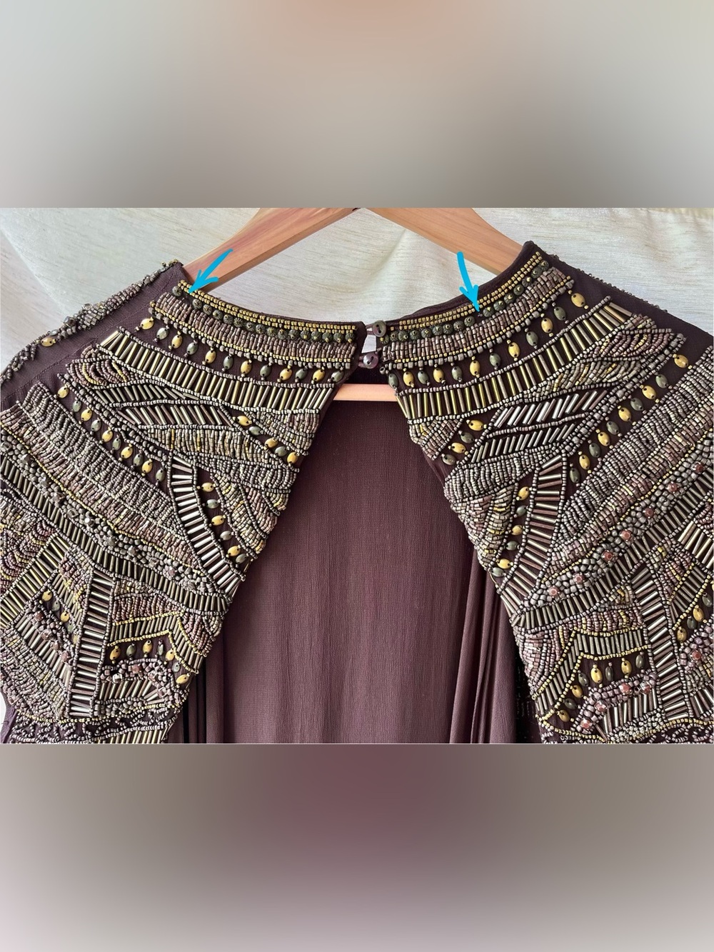 Zara 🔥 Beaded Embroidery Top Dress Backless Limited Edition STUNNER Small - Picture 15 of 16